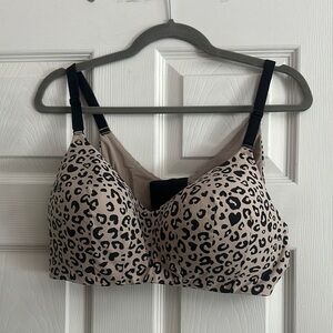 Torrid Tan and Black Full-Coverage Bra with Animal Print